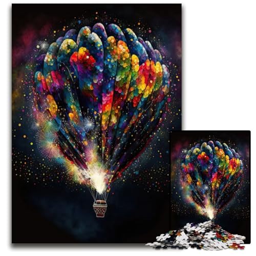 Luftballon-Puzzle mit 1000 Teilen für Erwachsene. Holzpuzzle für Erwachsene. Perfekt als Geburtstags- Weihnachts 1000 Teile (75 x 50 cm) von ZZQWIPEIS
