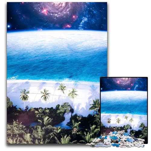 Luftbild-Weltraum-Strand-Puzzle 1000 Teile Geschenk Papierpuzzle anspruchsvolles Denkspiel für Teenager Spaß am Familienspielabend 1000 Teile (38 x 26 cm) von ZZQWIPEIS