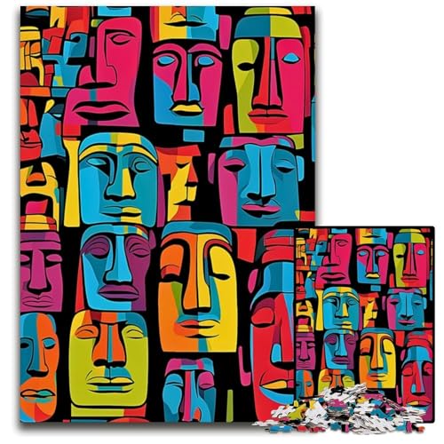 Mosaik-Puzzle mit abstrakten Gesichtern 1000 Teile für Erwachsene Puzzle für Erwachsene Familie und Freunde geeignet für alle Altersgruppen 1000 Teile (75 x 50 cm) von ZZQWIPEIS