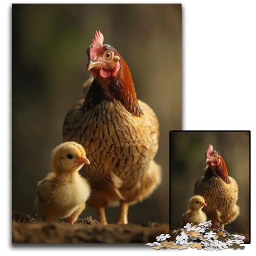 Puzzle „Tierfamilie mit 1000 Teilen anspruchsvolles Puzzle Geburtstage Feiertage am besten für Weihnachten 1000 Teile (75 x 50 cm) von ZZQWIPEIS