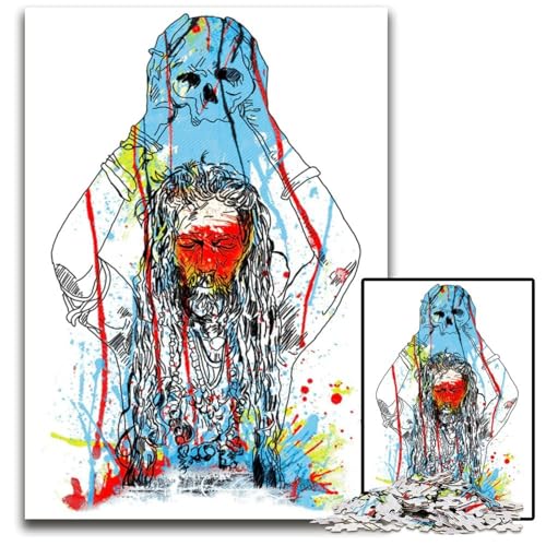 Puzzle 1000 Teile Alakh Yogi Holzpuzzle anspruchsvolles DIY-Denkspiel perfektes Familienspiel oder dekoratives Geschenk 1000 Teile (75 x 50 cm) von ZZQWIPEIS