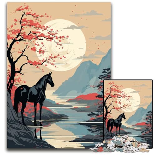 Puzzle 1000 Teile Tier-Japan-Vibes schwierige Puzzles für Erwachsene perfekt als Geburtstags- Weihnachts 1000 PCS (75 x 50 cm) von ZZQWIPEIS