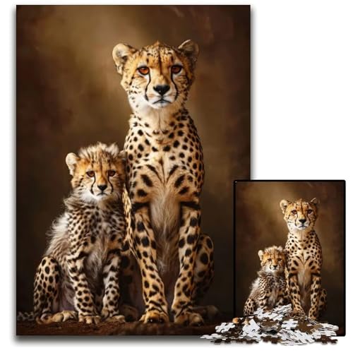 Puzzle 1000 Teile Tierfamilie Papierpuzzle anspruchsvolles DIY-Denkspiel perfektes Familienspiel oder dekoratives Geschenk 1000 Teile (38 x 26 cm) von ZZQWIPEIS