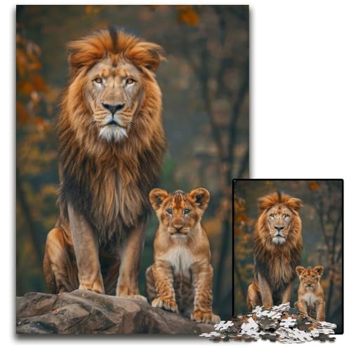 Puzzle 1000 Teile Tierfamilie schwierige Puzzles für Erwachsene perfekt als Geburtstags- Weihnachts 1000 PCS (38 x 26 cm) von ZZQWIPEIS