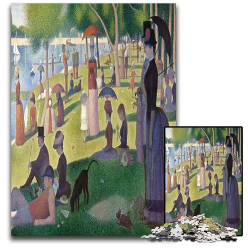 Puzzle 1000 Teile für Erwachsene „EIN Sonntag auf La Grande Jatte Holzpuzzle für Erwachsene interaktives Familienspiel Gehirn-Herausforderung Lernspielzeug 1000 Teile (75 x 50 cm) von ZZQWIPEIS