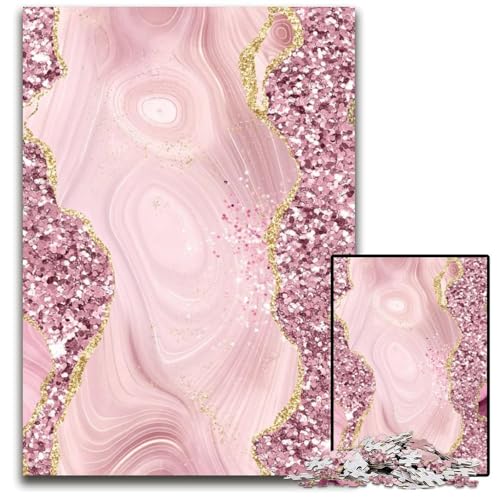 Puzzle 1000 Teile für Erwachsene Achat-Glitzer-Scheinpapier Puzzle für Erwachsene interaktives Familienspiel Gehirn-Herausforderung Lernspielzeug 1000 Teile (38 x 26 cm) von ZZQWIPEIS