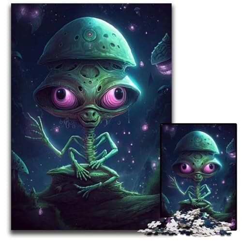 Puzzle 1000 Teile für Erwachsene Alien Art III Papierpuzzle für Erwachsene interaktives Familienspiel Gehirn-Herausforderung Lernspielzeug 1000 Teile (38 x 26 cm) von ZZQWIPEIS