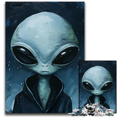 Puzzle 1000 Teile für Erwachsene Alien Art XLII Holzpuzzle für Erwachsene interaktives Familienspiel Gehirn-Herausforderung Lernspielzeug 1000 Teile (75 x 50 cm) von ZZQWIPEIS