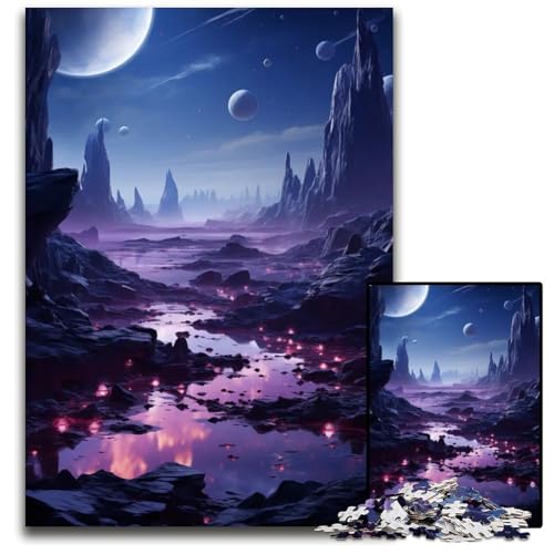 Puzzle 1000 Teile für Erwachsene Alien-Landschaft Papierpuzzle für Erwachsene interaktives Familienspiel Gehirn-Herausforderung Lernspielzeug 1000 Teile (38 x 26 cm) von ZZQWIPEIS