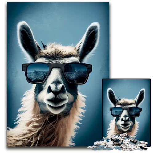 Puzzle 1000 Teile für Erwachsene Alpaka-Tier anspruchsvolle Puzzles perfekt für Halloween Weihnachten Geburtstagsgeschenk 1000 PCS (75 x 50 cm) von ZZQWIPEIS