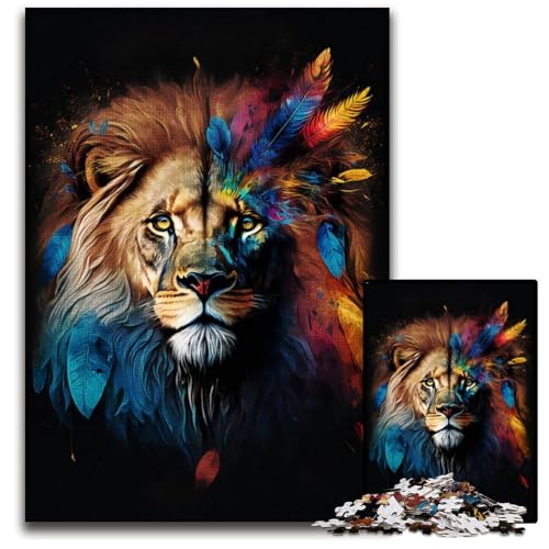 Puzzle 1000 Teile für Erwachsene Amerikanischer Löwe Papierpuzzle für Erwachsene interaktives Familienspiel Gehirn-Herausforderung Lernspielzeug 1000 Teile (38 x 26 cm) von ZZQWIPEIS