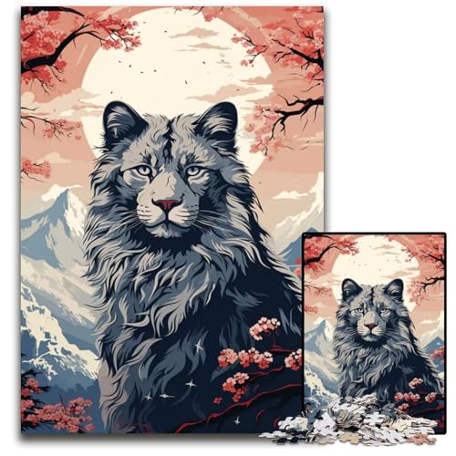 Puzzle 1000 Teile für Erwachsene Tier-Japan-Vibes Holzpuzzle für Erwachsene interaktives Familienspiel Gehirn-Herausforderung Lernspielzeug 1000 Teile (75 x 50 cm) von ZZQWIPEIS