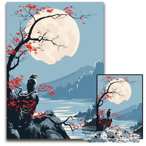 Puzzle 1000 Teile für Erwachsene Tier-Japan-Vibes Papierpuzzle für Erwachsene interaktives Familienspiel Gehirn-Herausforderung Lernspielzeug 1000 Teile (38 x 26 cm) von ZZQWIPEIS