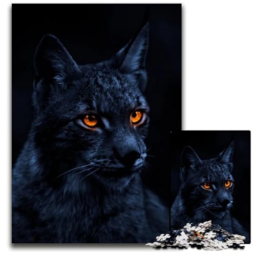 Puzzle 1000 Teile für Erwachsene Tier Katze Wild Holzpuzzle Denksportaufgabe und Heimdekoration 1000 Teile (75 x 50 cm) von ZZQWIPEIS