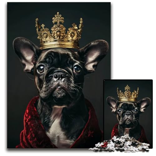 Puzzle 1000 Teile für Erwachsene Tier süßer König anspruchsvolle Puzzles perfekt für Halloween Weihnachten Geburtstagsgeschenk 1000 PCS (75 x 50 cm) von ZZQWIPEIS