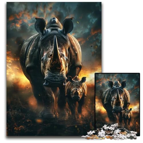 Puzzle 1000 Teile für Erwachsene Tierfamilie Holzpuzzle für Erwachsene interaktives Familienspiel Gehirn-Herausforderung Lernspielzeug 1000 Teile (75 x 50 cm) von ZZQWIPEIS