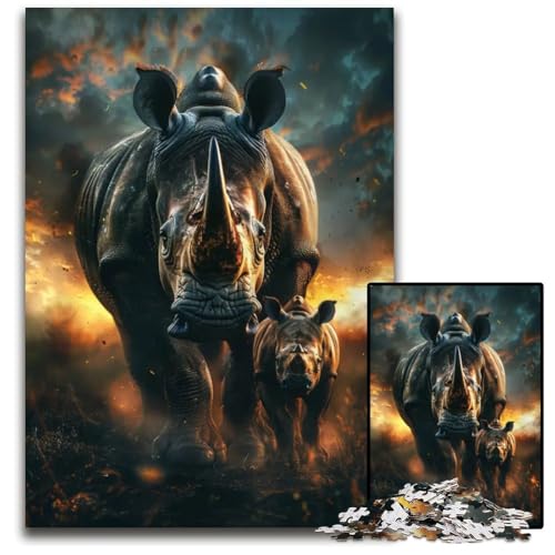 Puzzle 1000 Teile für Erwachsene Tierfamilie Papierpuzzle für Erwachsene interaktives Familienspiel Gehirn-Herausforderung Lernspielzeug 1000 Teile (38 x 26 cm) von ZZQWIPEIS