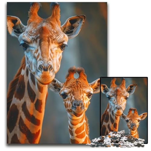 Puzzle 1000 Teile für Erwachsene Tierfamilie Papierpuzzle für Erwachsene interaktives Familienspiel Gehirn-Herausforderung Lernspielzeug 1000 Teile (38 x 26 cm) von ZZQWIPEIS