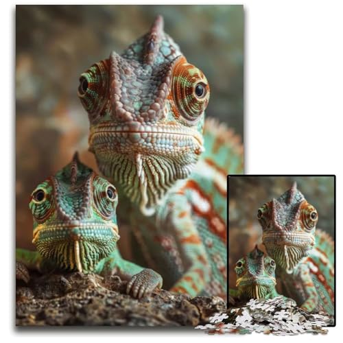 Puzzle 1000 Teile für Erwachsene Tierfamilie anspruchsvolle Puzzles perfekt für Halloween Weihnachten Geburtstagsgeschenk 1000 PCS (75 x 50 cm) von ZZQWIPEIS