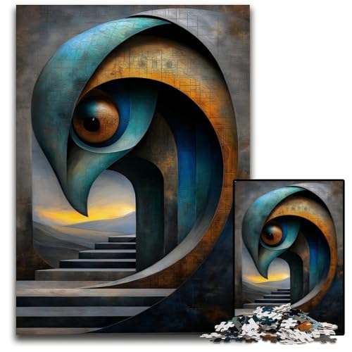 Puzzle 1000 Teile für Erwachsene abstrakte Augenskulptur Papierpuzzle für Erwachsene interaktives Familienspiel Gehirn-Herausforderung Lernspielzeug 1000 Teile (38 x 26 cm) von ZZQWIPEIS