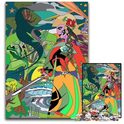Puzzle 1000 Teile für Erwachsene abstrakte Fantasiefigur anspruchsvolle Puzzles perfekt für Halloween Weihnachten Geburtstagsgeschenk 1000 PCS (75 x 50 cm) von ZZQWIPEIS
