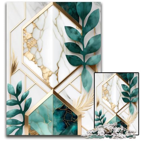 Puzzle 1000 Teile für Erwachsene abstrakte botanische Polygone Holzpuzzle für Erwachsene interaktives Familienspiel Gehirn-Herausforderung Lernspielzeug 1000 Teile (75 x 50 cm) von ZZQWIPEIS