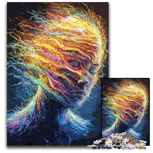 Puzzle 1000 Teile für Erwachsene abstraktes Gesicht anspruchsvolle Puzzles perfekt für Halloween Weihnachten Geburtstagsgeschenk 1000 PCS (38 x 26 cm) von ZZQWIPEIS