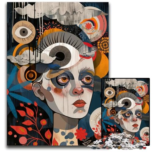Puzzle für Erwachsene 1000 Teile „All Eyes on Me surreale Kunst Holzpuzzle perfekt für Familienspaß Partyspiele Geburtstagspartygeschenke 1000 Teile (75 x 50 cm) von ZZQWIPEIS