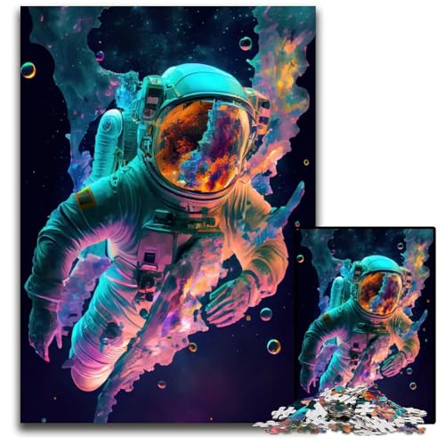 Puzzle für Erwachsene 1000 Teile „EIN Astronaut fliegt Puzzle für Erwachsene kreatives Familienspiel und Heimdekoration Teenager 1000 Teile (75 x 50 cm) von ZZQWIPEIS
