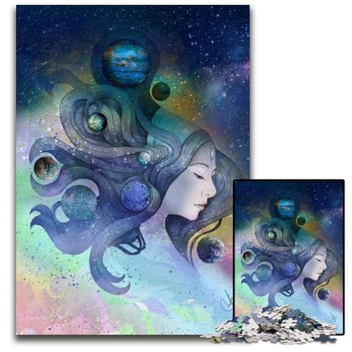 Puzzle für Erwachsene 1000 Teile „Tausend Welten in Meinem Kopf Holzpuzzle perfekt für Familienspaß Partyspiele Geburtstagspartygeschenke 1000 Teile (75 x 50 cm) von ZZQWIPEIS