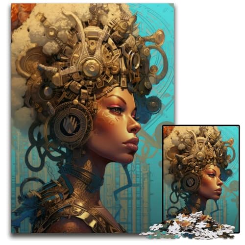 Puzzle für Erwachsene 1000 Teile Afrikanische Königin schwierige Puzzles für Erwachsene anspruchsvolles DIY-Denkspiel für Teenager 1000 Teile (75 x 50 cm) von ZZQWIPEIS