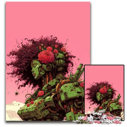 Puzzle für Erwachsene 1000 Teile Afro-Mecha-Krieger Puzzle für Erwachsene kreatives Familienspiel und Heimdekoration Teenager 1000 Teile (75 x 50 cm) von ZZQWIPEIS