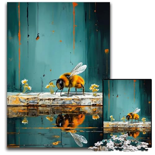 Puzzle für Erwachsene 1000 Teile Agent Bee schwierige Puzzles für Erwachsene anspruchsvolles DIY-Denkspiel für Teenager 1000 Teile (38 x 26 cm) von ZZQWIPEIS