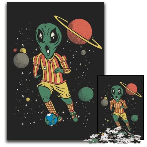 Puzzle für Erwachsene 1000 Teile Alien-Fußball FCB schwierige Puzzles für Erwachsene anspruchsvolles DIY-Denkspiel für Teenager 1000 Teile (75 x 50 cm) von ZZQWIPEIS