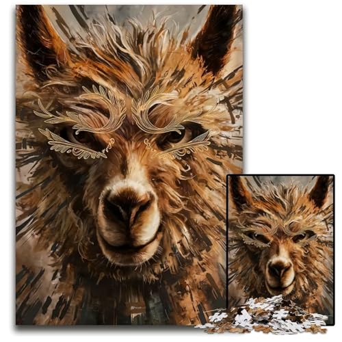 Puzzle für Erwachsene 1000 Teile Alpaka-Holzpuzzle perfekt für Familienspaß Partyspiele Geburtstagspartygeschenke 1000 Teile (75 x 50 cm) von ZZQWIPEIS