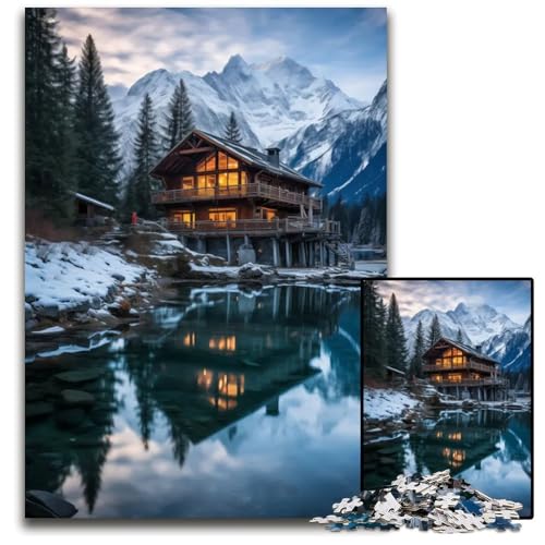 Puzzle für Erwachsene 1000 Teile Alpensee unmögliches Puzzle für Erwachsene Geburtstage und Feiertage 1000 Teile (38 x 26 cm) von ZZQWIPEIS