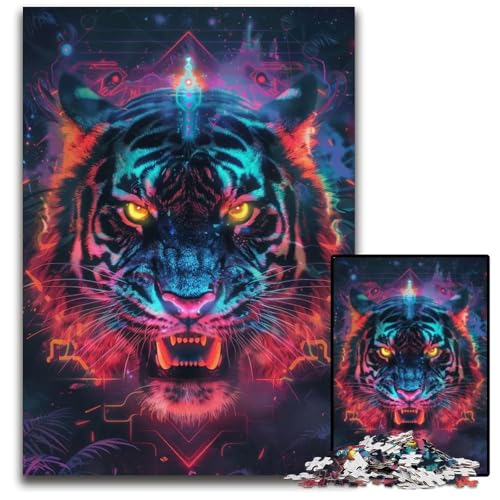 Puzzle für Erwachsene 1000 Teile Antikes Tigerritual Schwierige Puzzles für Erwachsene Herausforderndes DIY-Denkspiel für Teenager 1000 Teile (75 x 50 cm) von ZZQWIPEIS