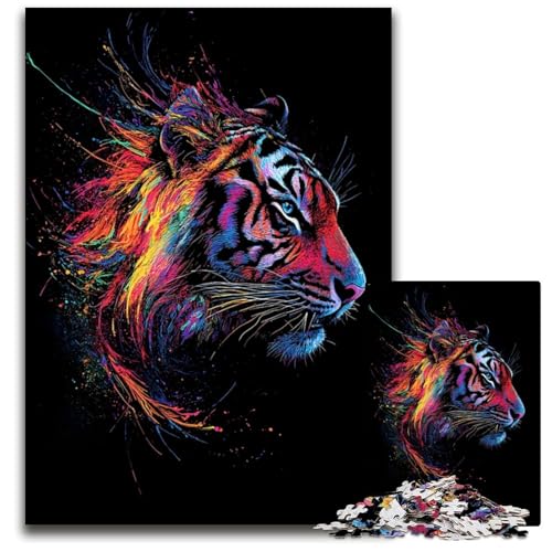 Puzzle für Erwachsene 1000 Teile EIN majestätischer Tiger mit Seiner im Wind wirbelnden Mähne. Puzzle für Erwachsene kreatives Familienspiel und Heimdekoration Teenager 1000 Teile Puzzle für Erwachsene 1000 Teile EIN majestätischer Tiger mit Seiner im Wind wirbelnden Mähne. Puzzle für Erwachsene kreatives Familienspiel und Heimdekoration Teenager 1000 Teile von ZZQWIPEIS