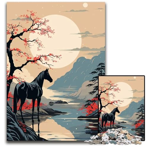 Puzzle für Erwachsene 1000 Teile Tier-Japan-Vibes Puzzles für Erwachsene Familienspaß Aktivität Gehirn-Herausforderung Teenager 1000 Teile (75 x 50 cm) von ZZQWIPEIS