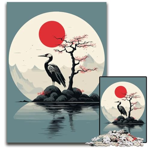 Puzzle für Erwachsene 1000 Teile Tier-Japan-Vibes schwierige Puzzles für Erwachsene anspruchsvolles DIY-Denkspiel für Teenager 1000 Teile (75 x 50 cm) von ZZQWIPEIS