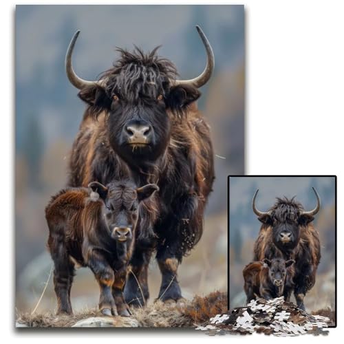 Puzzle für Erwachsene 1000 Teile Tierfamilie unmögliches Puzzle für Erwachsene Geburtstage und Feiertage 1000 Teile (75 x 50 cm) von ZZQWIPEIS