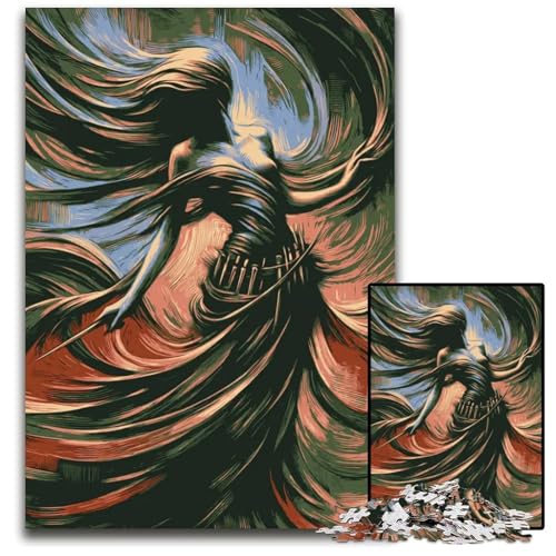 Puzzle für Erwachsene 1000 Teile abstrakte Figur in wirbelndem Stoff unmögliche Puzzles für Erwachsene Geburtstage und Feiertage 1000 Teile (38 x 26 cm) von ZZQWIPEIS