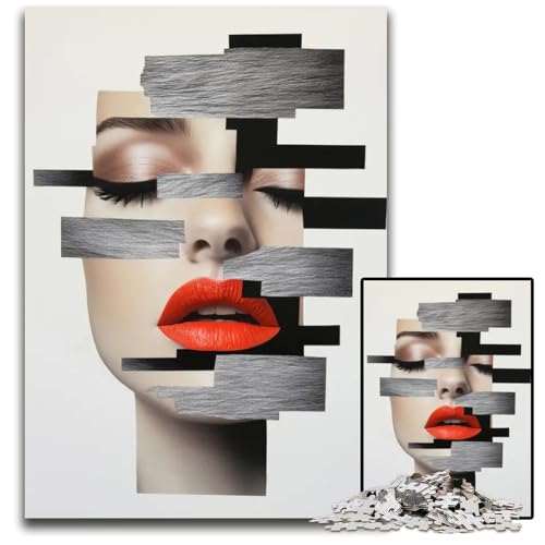 Puzzle für Erwachsene 1000 Teile abstrakte Gesichtscollage Puzzle für Erwachsene kreatives Familienspiel und Heimdekoration Teenager 1000 Teile (38 x 26 cm) von ZZQWIPEIS