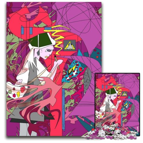 Puzzle für Erwachsene 1000 Teile abstrakte Kunst mit Maler Puzzles für Erwachsene Familienspaß Aktivität Gehirnherausforderung Teenager 1000 Teile (38 x 26 cm) von ZZQWIPEIS