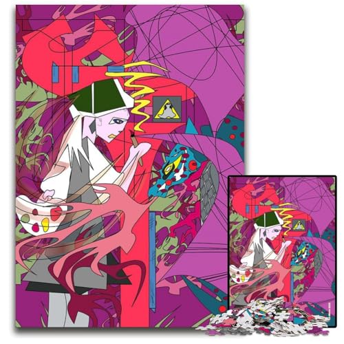 Puzzle für Erwachsene 1000 Teile abstrakte Kunst mit Maler schwierige Puzzles für Erwachsene DIY-Heimdekor Geschenk Denksportspiel 1000 Teile (75 x 50 cm) von ZZQWIPEIS