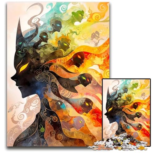 Puzzle für Erwachsene 1000 Teile abstrakte weibliche Figur mit Mehreren Gesichtern Holzpuzzle perfekt für Familienspaß Partyspiele Geburtstagspartygeschenke 1000 Teile (75 x 50 cm) von ZZQWIPEIS