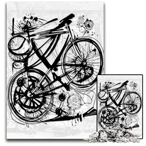 Puzzle für Erwachsene 1000 Teile abstraktes Fahrrad schwierige Puzzles für Erwachsene anspruchsvolles DIY-Denkspiel für Teenager 1000 Teile (75 x 50 cm) von ZZQWIPEIS