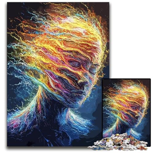 Puzzle für Erwachsene 1000 Teile abstraktes Gesicht Puzzle für Erwachsene kreatives Familienspiel und Heimdekoration Teenager 1000 Teile (75 x 50 cm) von ZZQWIPEIS
