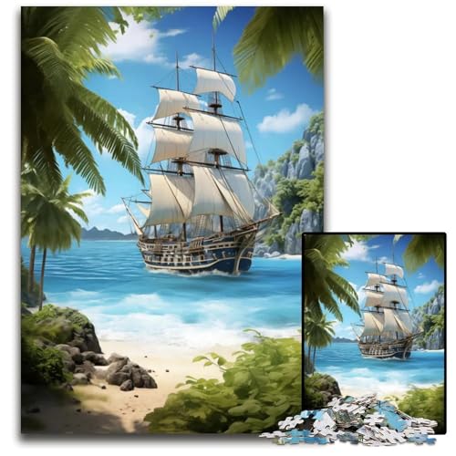 Puzzle für Erwachsene 1000 Teile antikes Schiff schwierige Puzzles für Erwachsene anspruchsvolles DIY-Denkspiel für Teenager 1000 Teile (38 x 26 cm) von ZZQWIPEIS