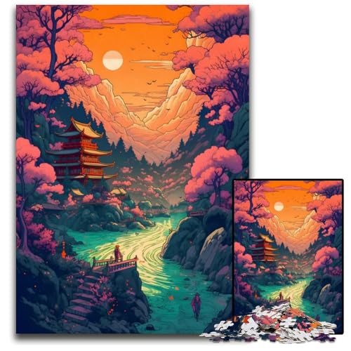 Puzzle für Erwachsene 1000 Teile atemberaubender Sonnenuntergang schwierige Puzzles für Erwachsene anspruchsvolles DIY-Denkspiel für Teenager 1000 Teile (38 x 26 cm) von ZZQWIPEIS